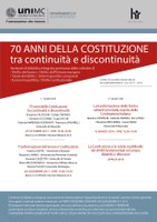 70 ANNI DELLA COSTITUZIONE tra continuità e discontinuità