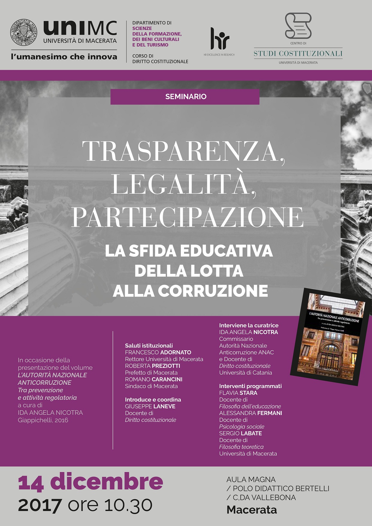 TRASPARENZA, LEGALITA', PARTECIPAZIONE. La sfida educativa della lotta alla corruzione