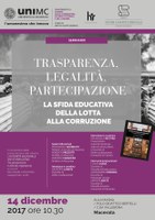 TRASPARENZA, LEGALITA', PARTECIPAZIONE. La sfida educativa della lotta alla corruzione